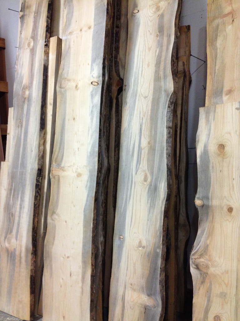 blued pine slabs
