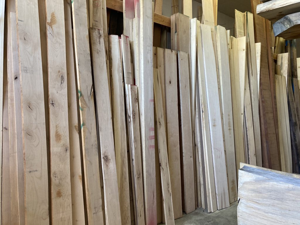 lumber on rack